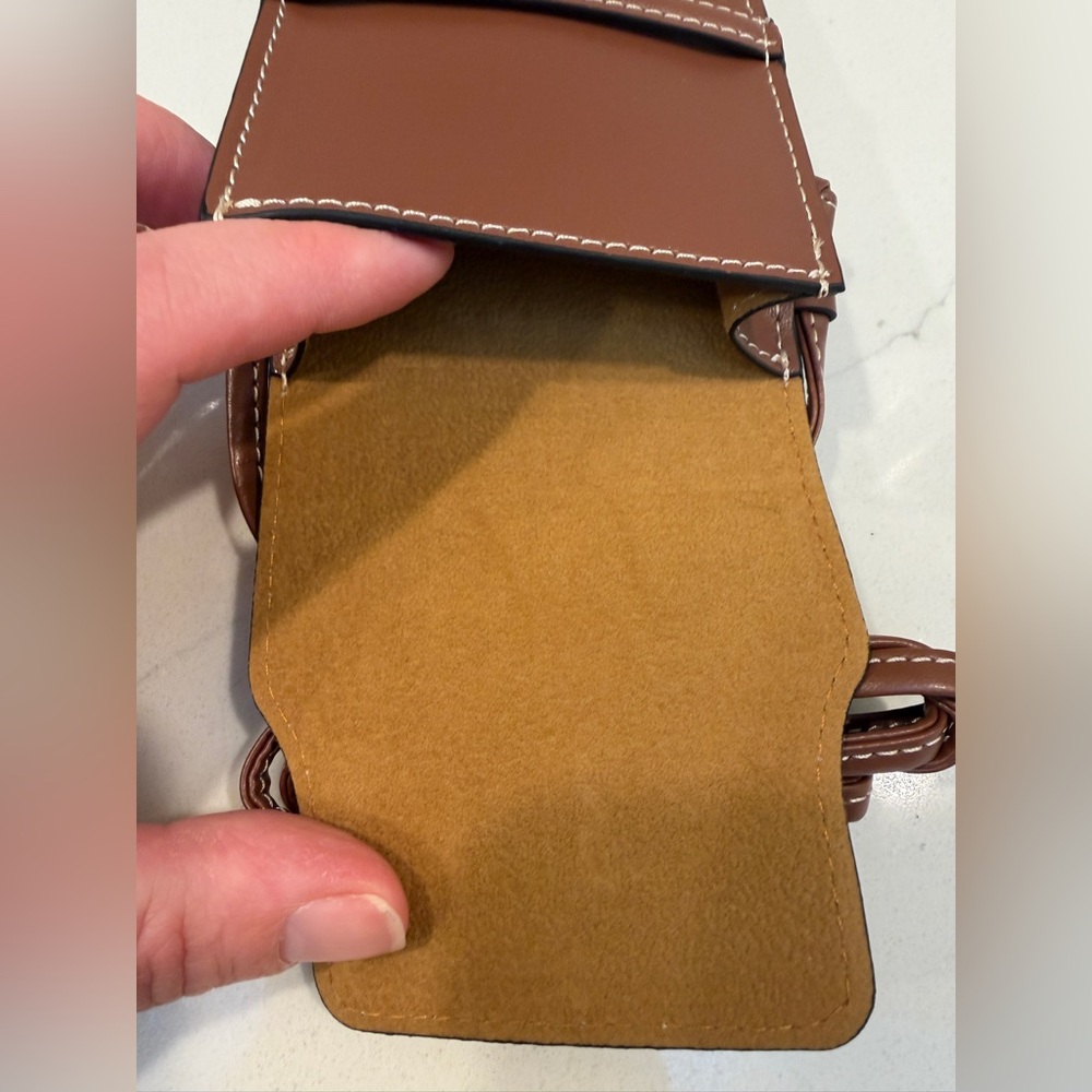 NEW Celine Sunglasses Crossbody Pouch in Cognac Brown Color with Gold accents - Picture 6 of 6
